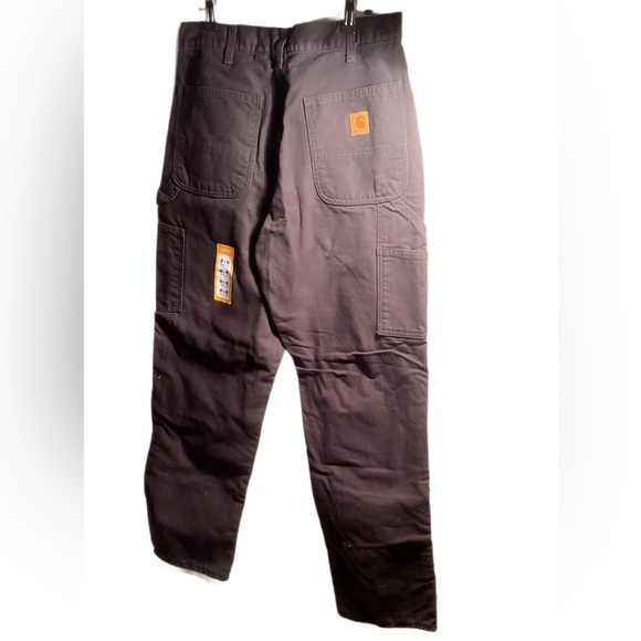 NNT Carhartt Black Loose Fit Carpenter Style Washed Duck Canvas Pockets Pant 32 - Picture 3 of 3